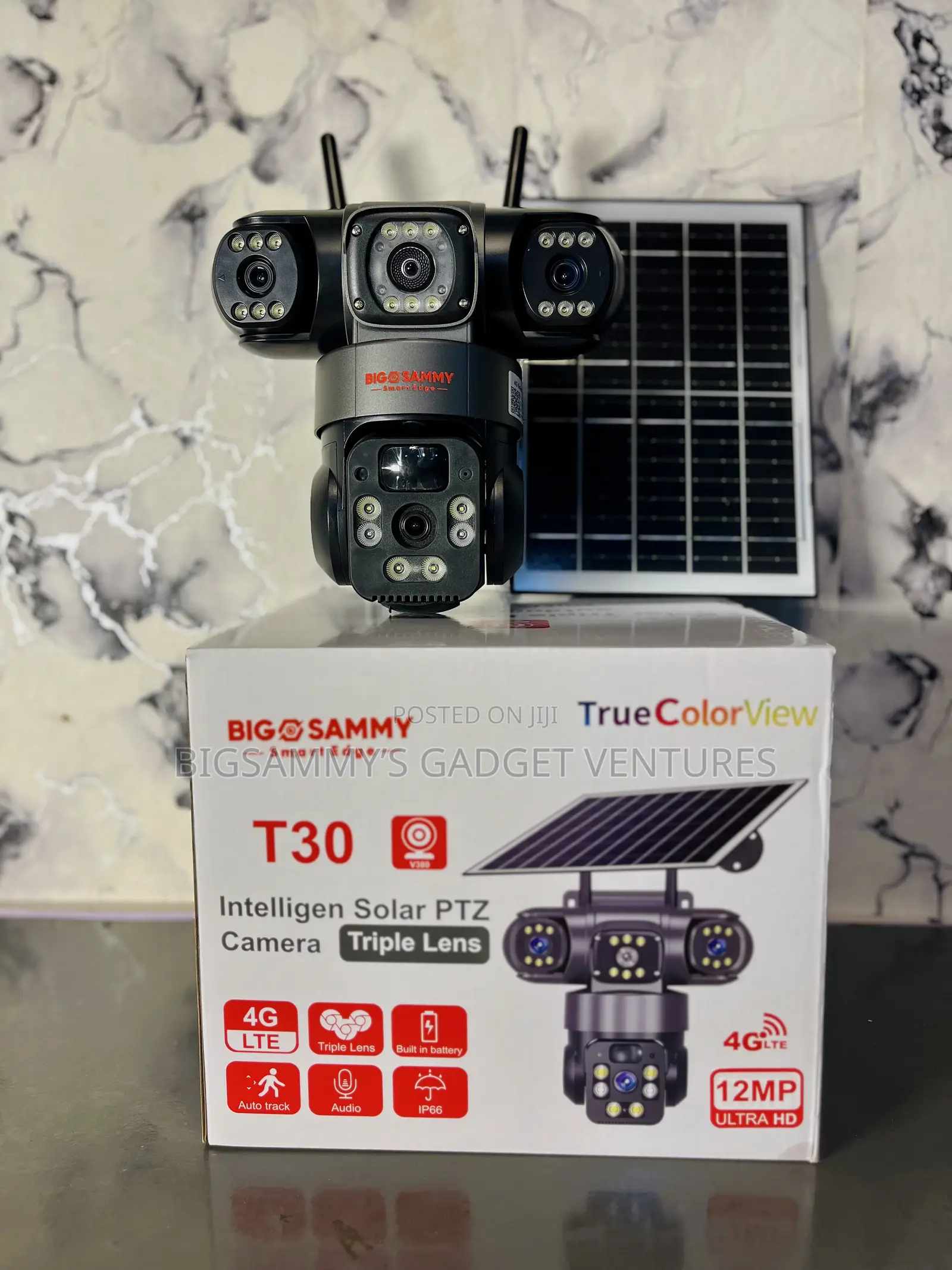 12mp Complete 3lens Solar PTZ 4g Surveillance Camera