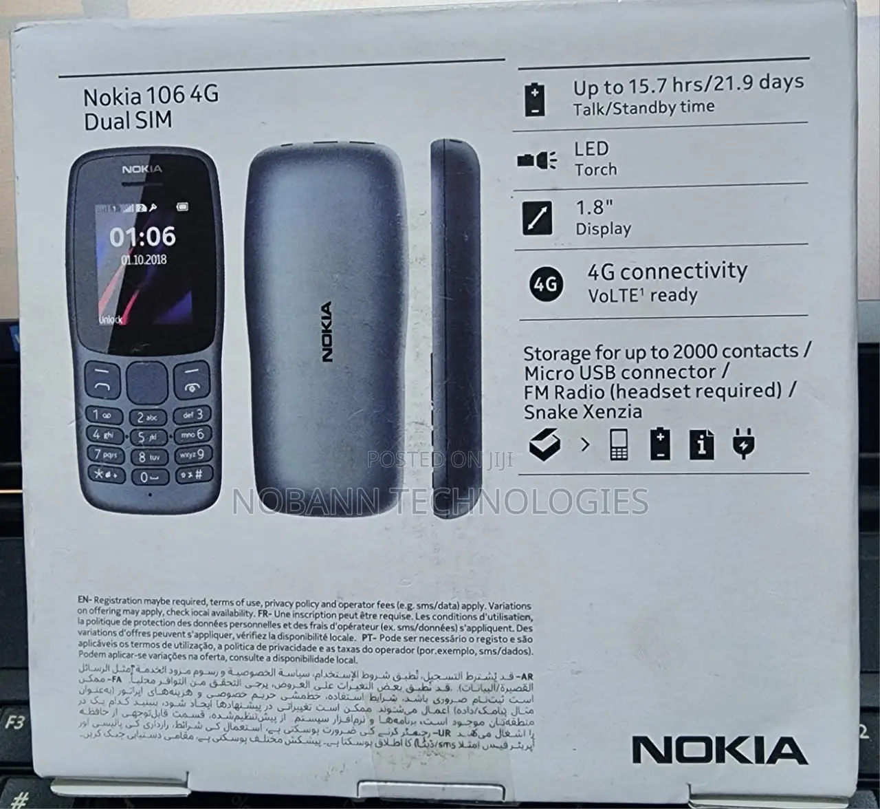 New Nokia 106 Black