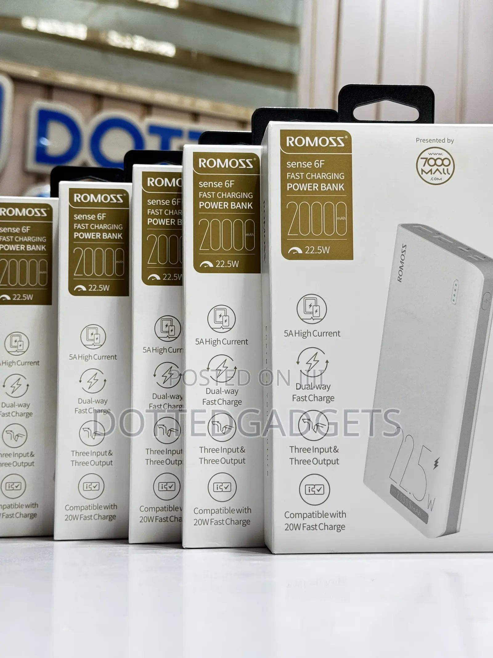 Romoss Sense 6f 20,000mah 22.5w Pd/Qc3.0 Fast Charging Power Bank