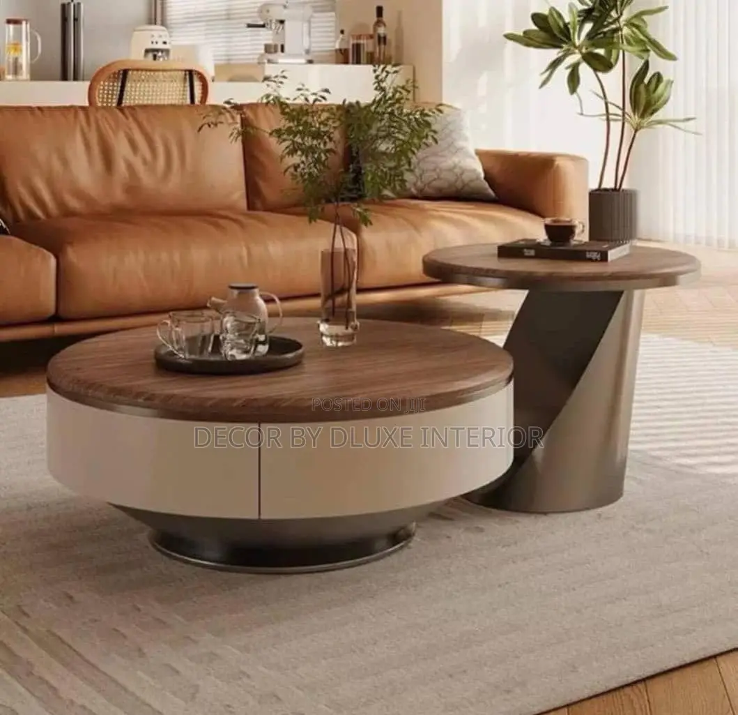 Modern Nested Luxury Ancient Walnut Surface Coffee Table