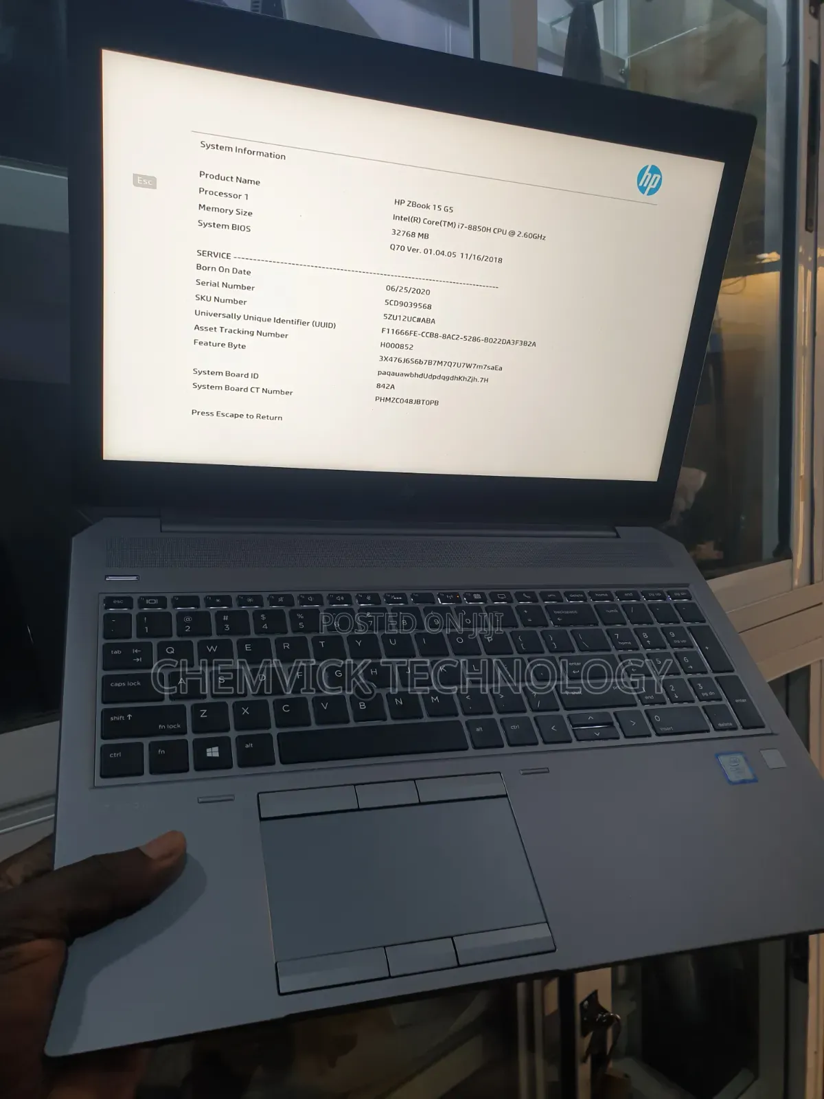Laptop HP ZBook 15 G5 32GB Intel Core i7 SSD 256GB