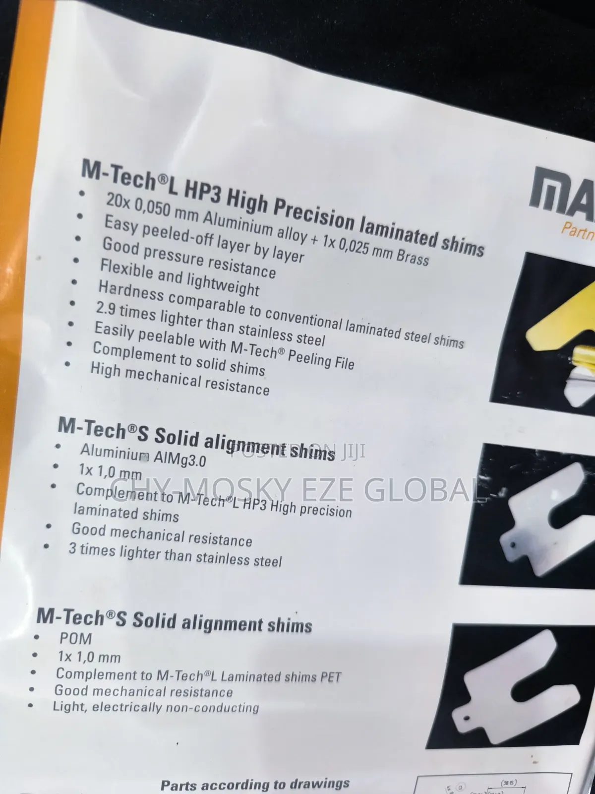High Precision Laminated Shims (20x0,50mm + 1x0,25mm)