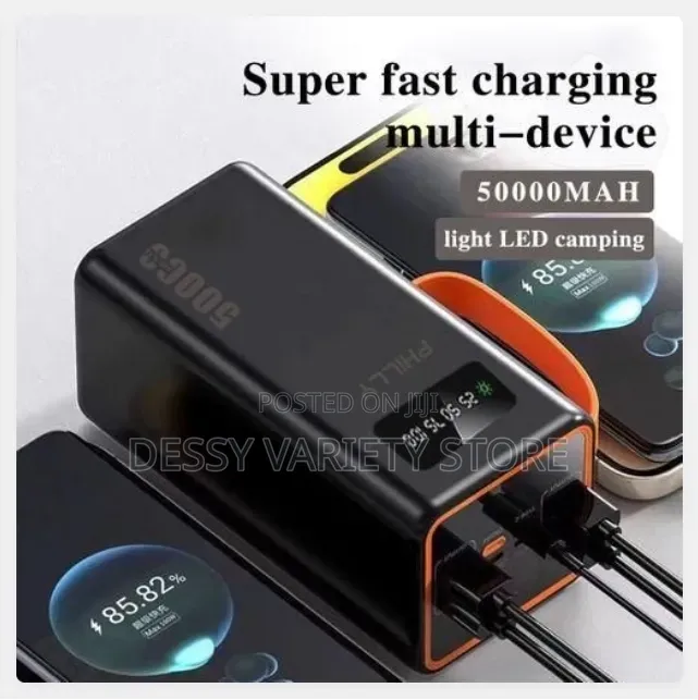 Philly 50000 Mah Super Fast Charger Power Bank With Led Lights