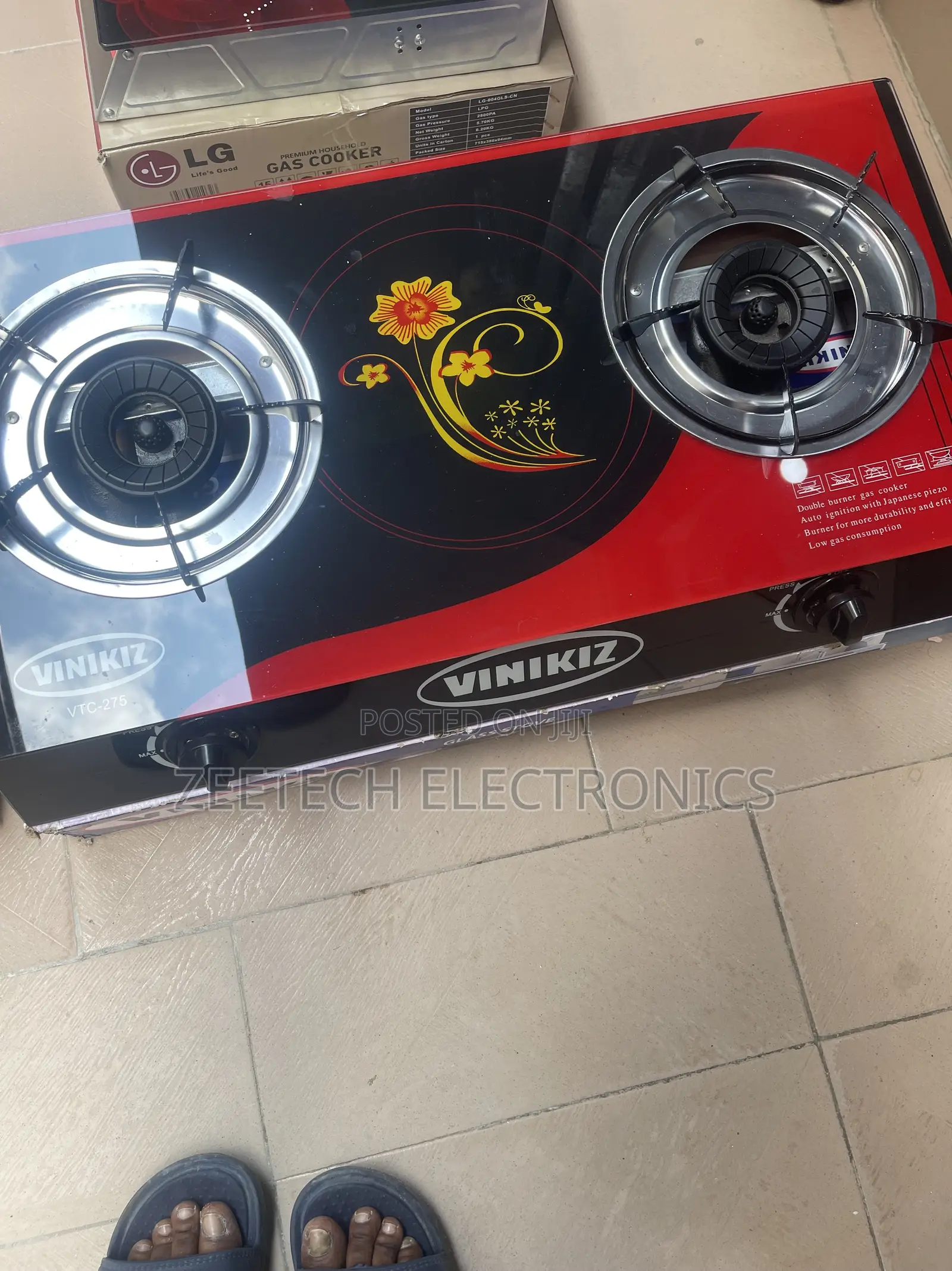 Vinikiz VTC-275 Double Burner Gas Cooker