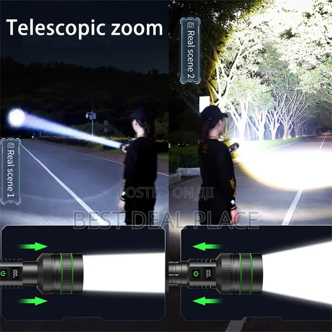 Super Bright Tactical Flashlight Digital Battery Display Power Bank