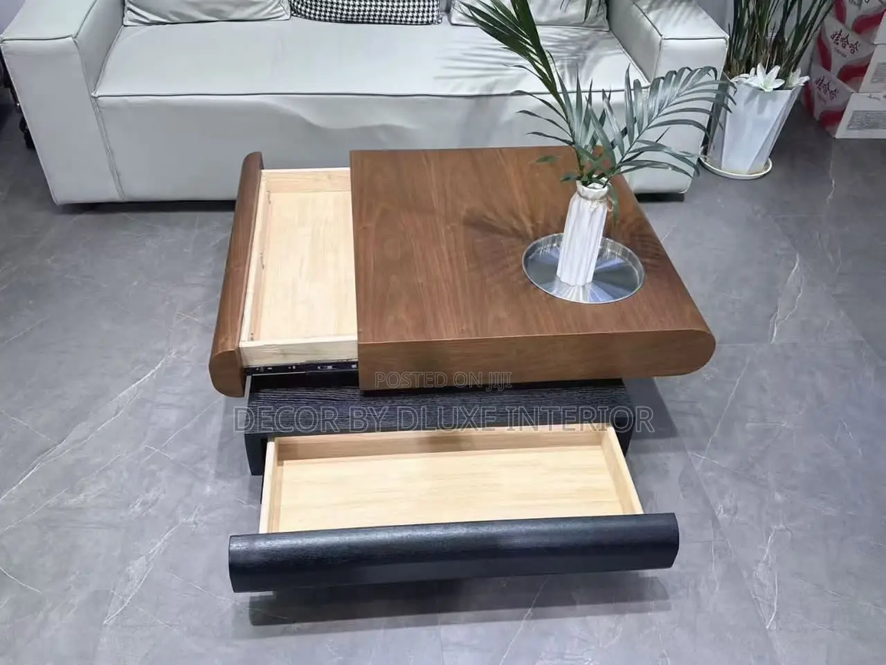 Modern High End Creative Luxury Round Wooden Coffee Table