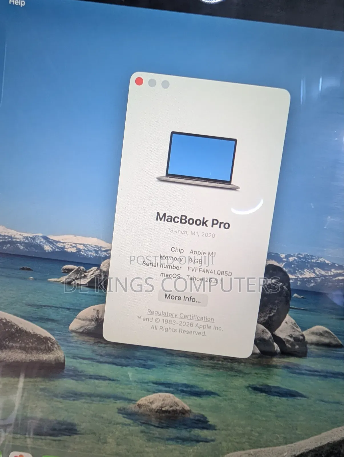 Laptop Apple MacBook Pro 2020 M1 8GB Apple M1 SSD 256GB