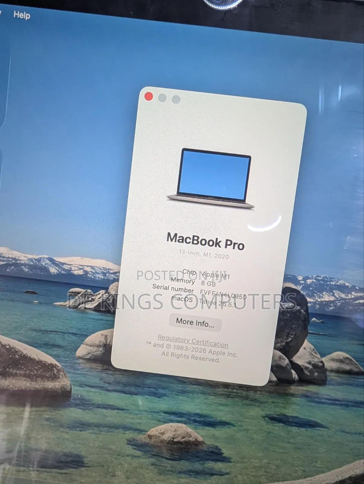 Laptop Apple MacBook Pro 2020 M1 8GB Apple M1 SSD 256GB