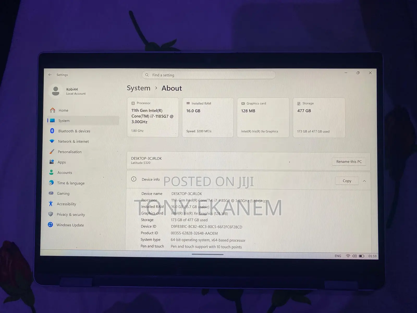Laptop Dell 16GB Intel Core Ultra 7 SSD 500GB