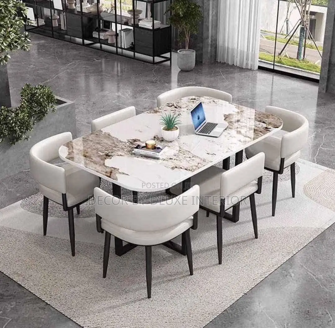Modern Extendable Dining Set With 6 Chairs