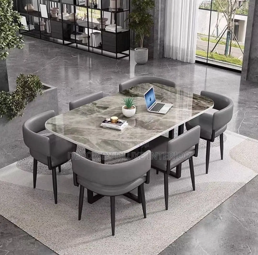 Modern Extendable Dining Set With 6 Chairs