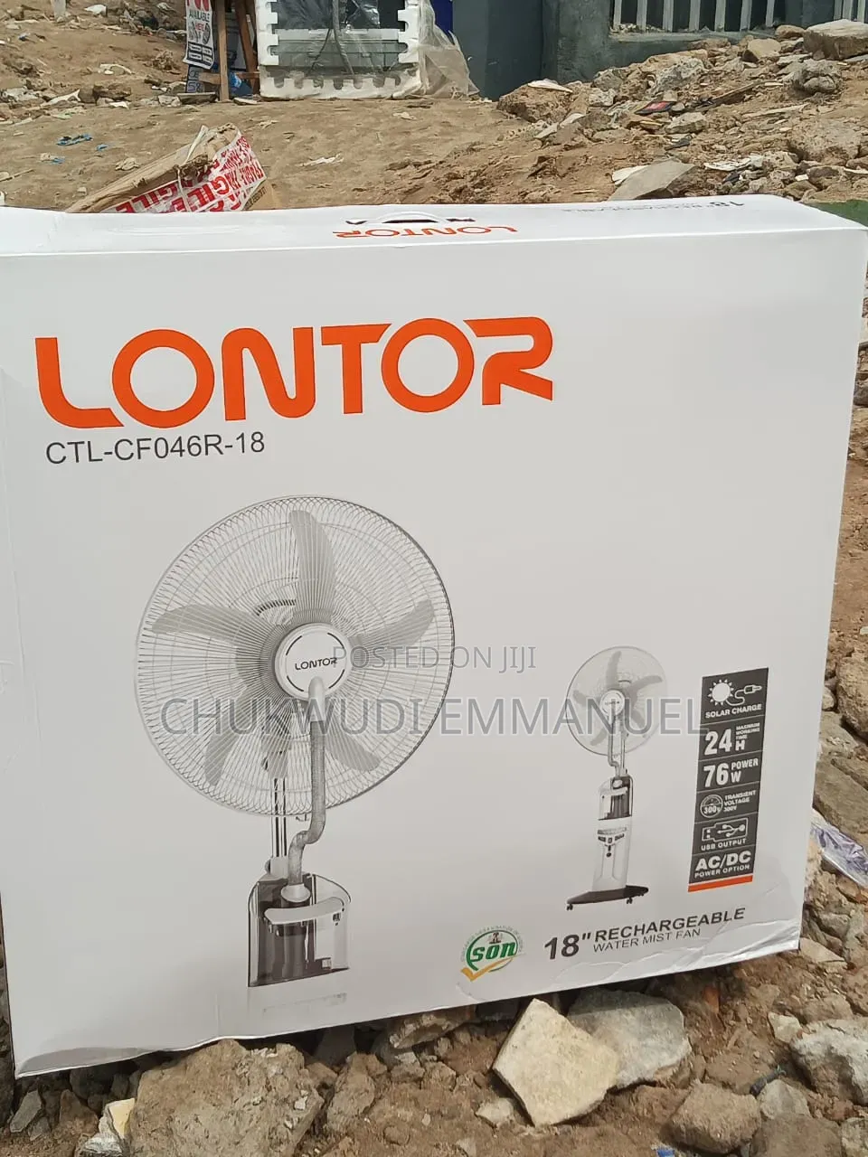 Rechargeable Lontor Mist Fan 18 Inches