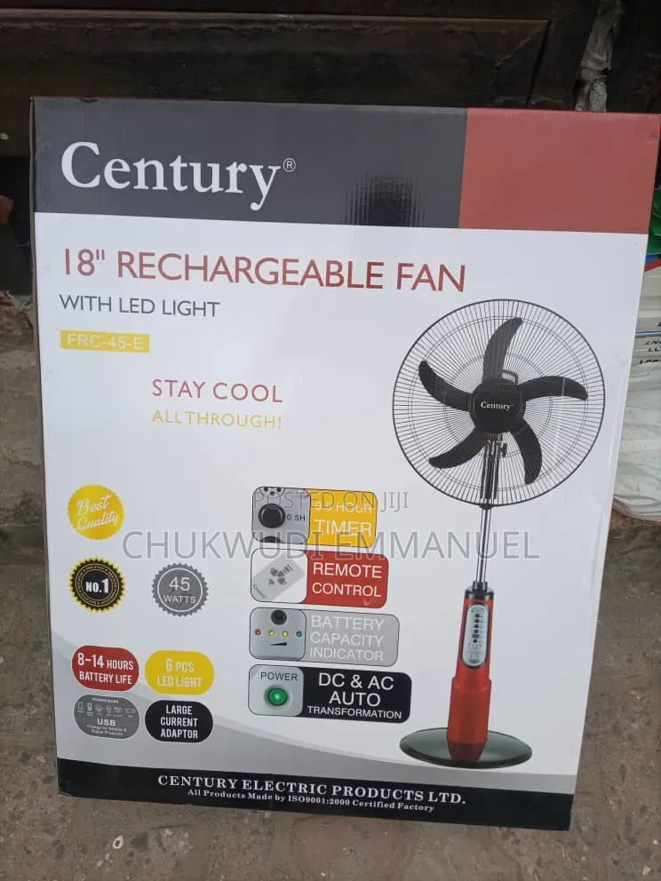 Century Rechargeable Fan 18 Inches