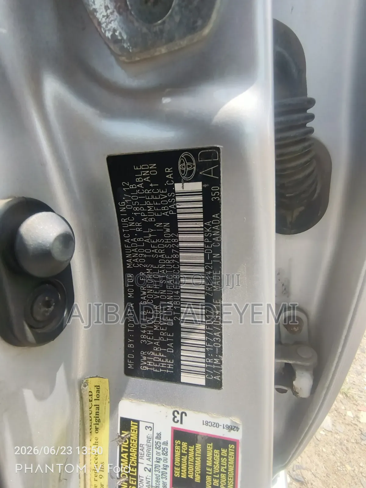 Toyota Corolla L 4dr Sedan (1.8L 4cyl 5M) 2012 Silver