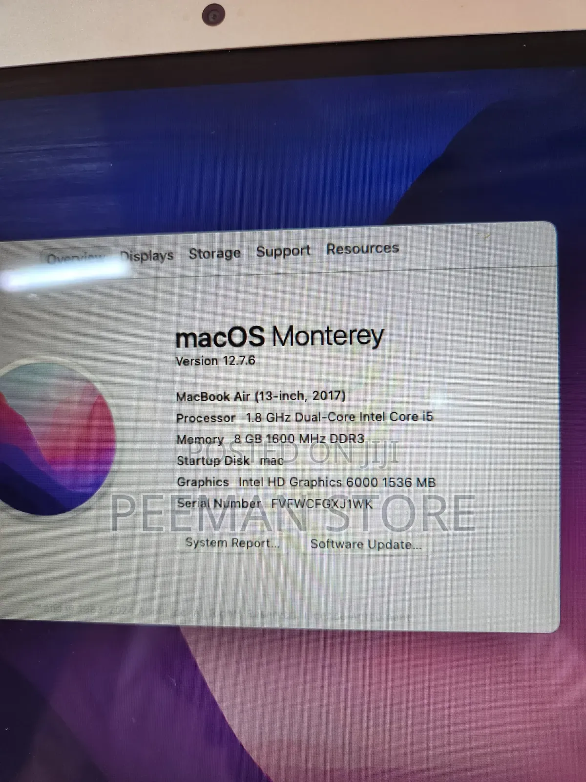 Laptop Apple MacBook Air 8GB Intel Core i5 SSD 128GB