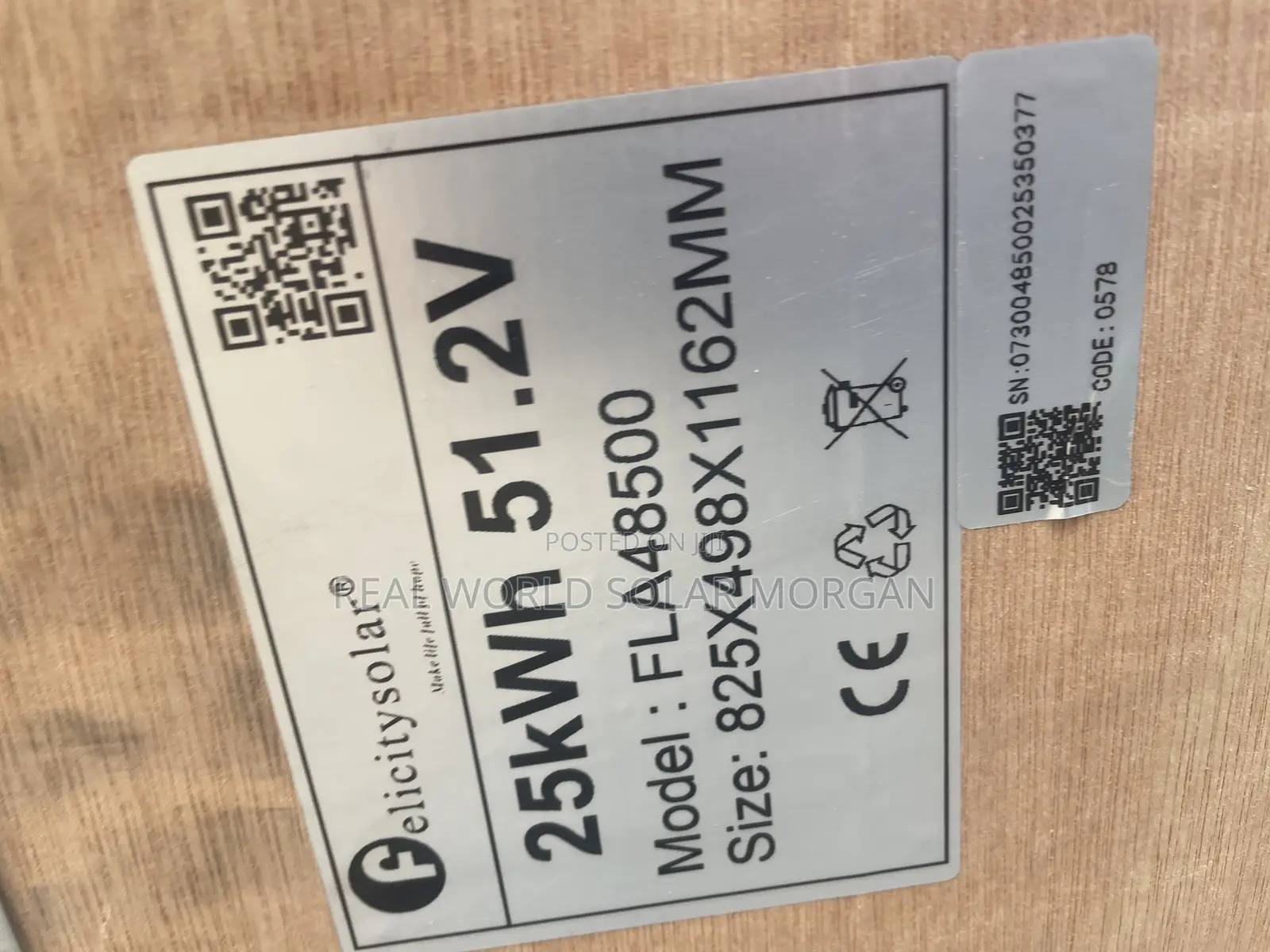 25kwh Felicity Lithium Battery (48v 400ah)
