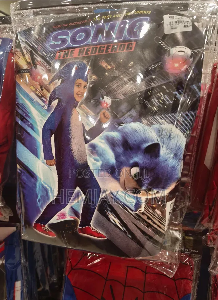 Sonic Hedgehog Constume for Children. (Available for All Ages)