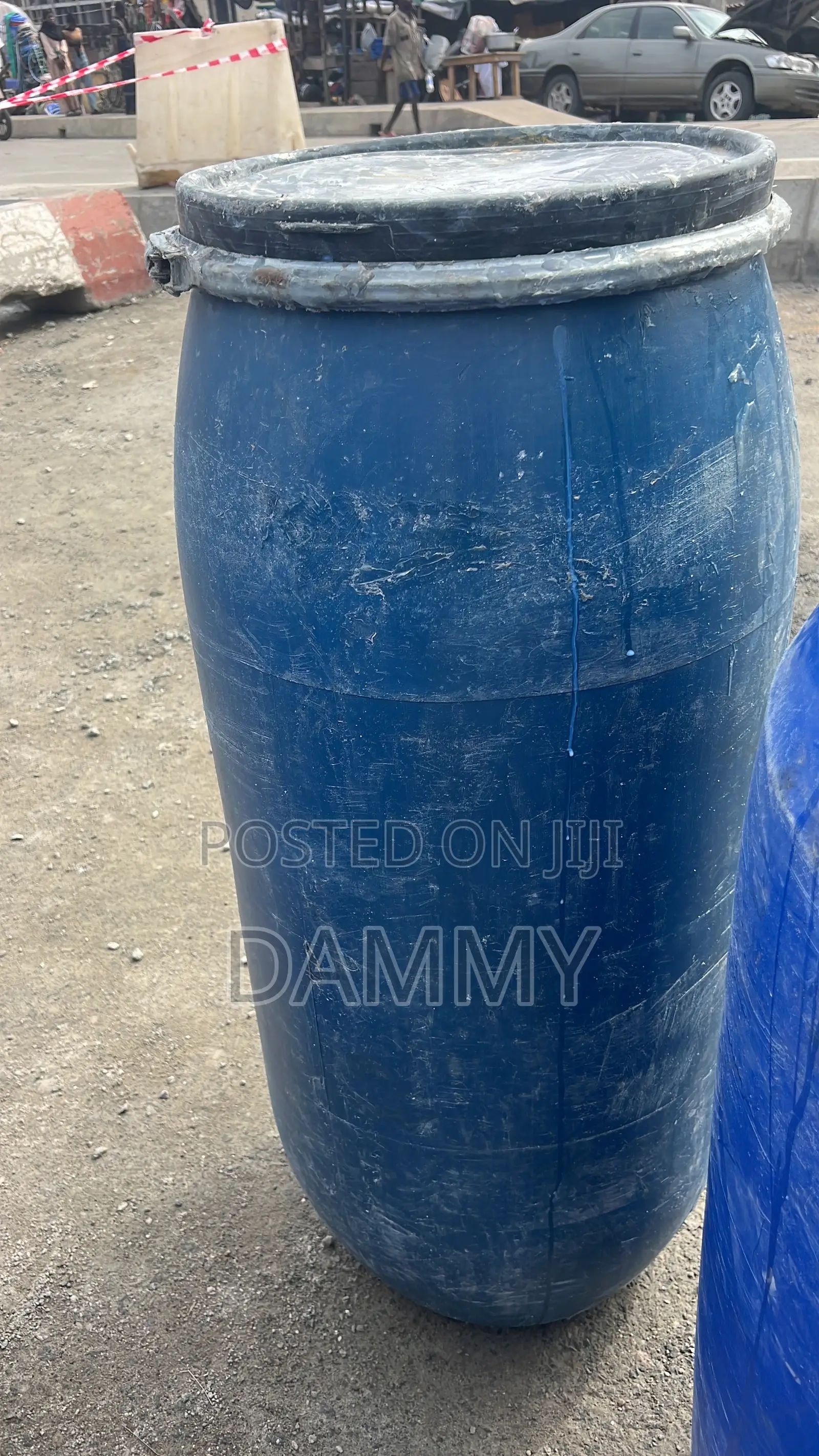 Blue Plastic Storage Drums