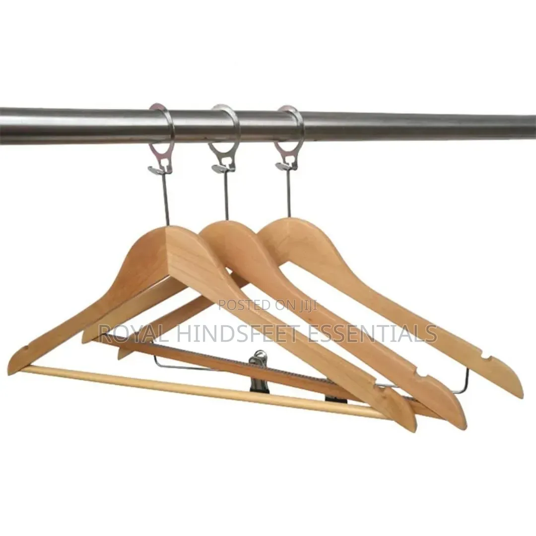 Anti-Theft Security Ring Wooden Clothes Hanger