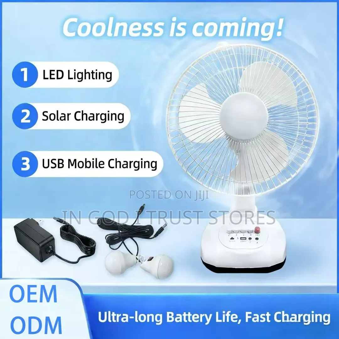 Modern 12 Inch Solar Fans Large Battery High-Quality Usb Oem/Odm Fan