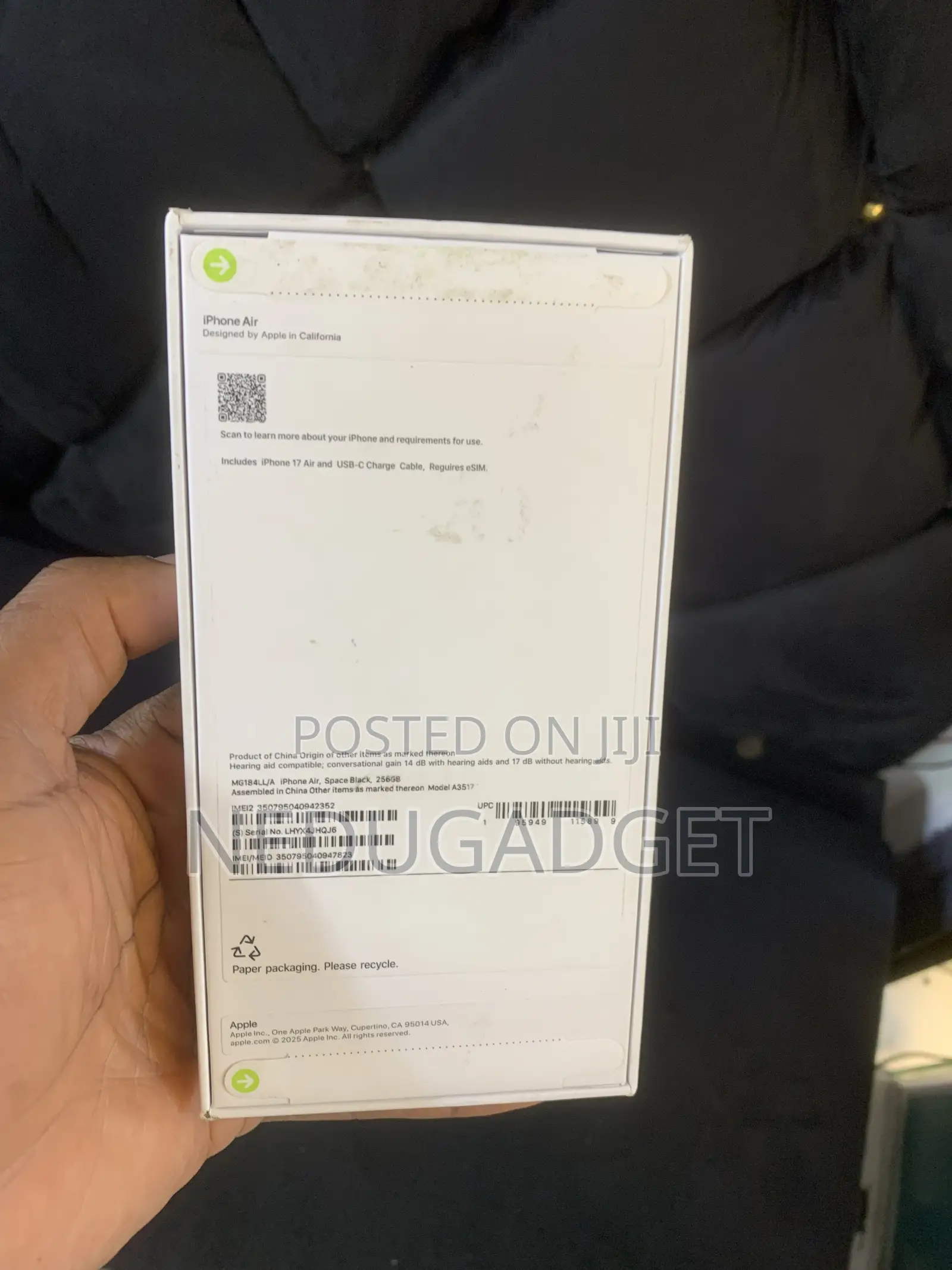 New Apple iPhone Air 256 GB Black