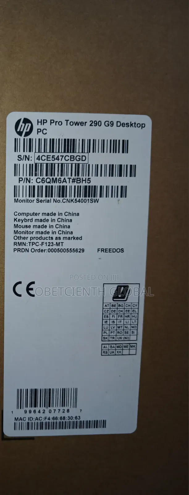 New Desktop Computer HP 290 G9 8GB Intel Core i3 SSD 512GB