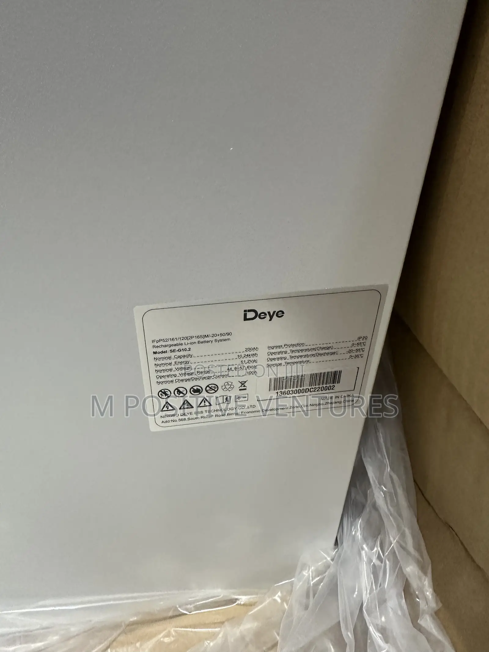 Deye 10kwh Lithium Battery