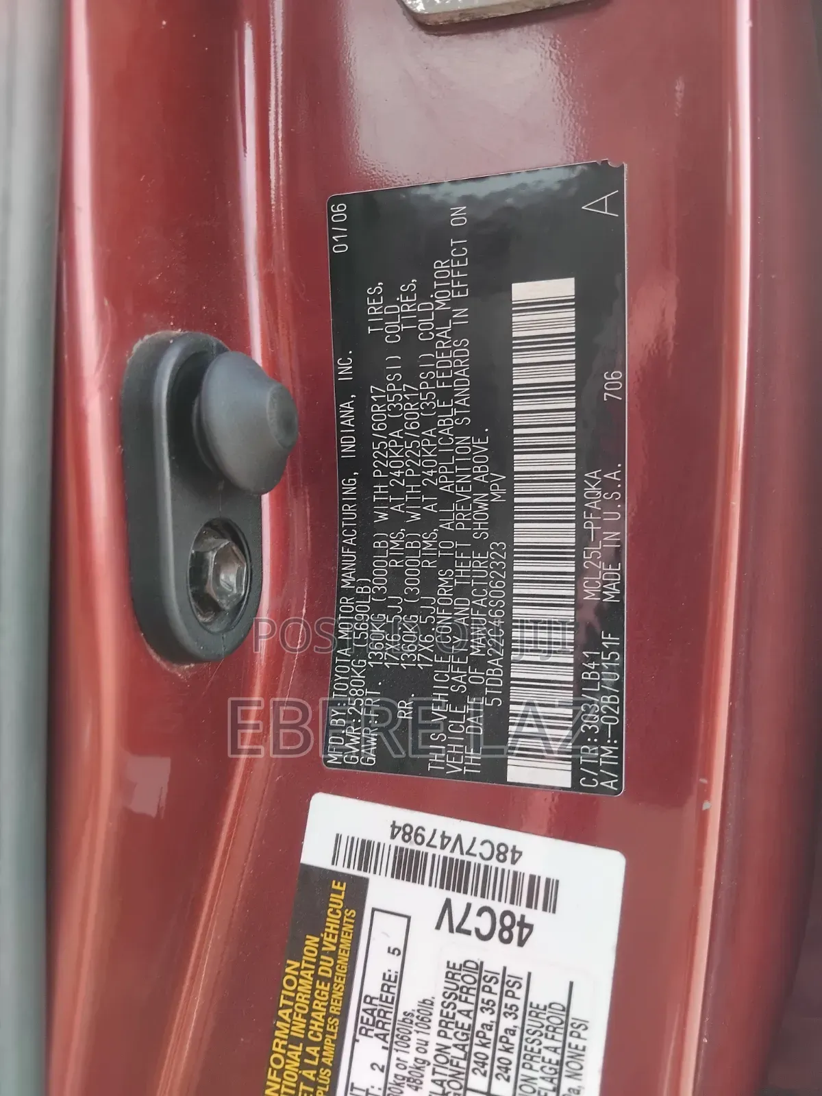 Toyota Sienna 2006 Red