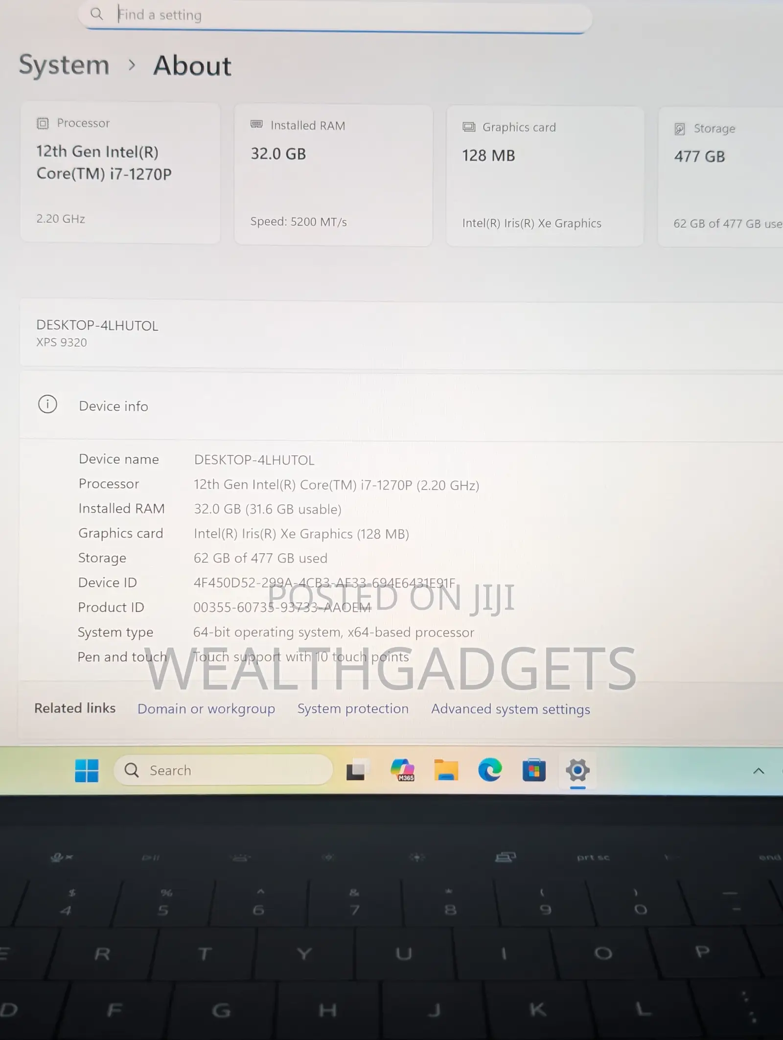 Laptop Dell XPS 13 9320 32GB Intel Core i7 SSD 512GB