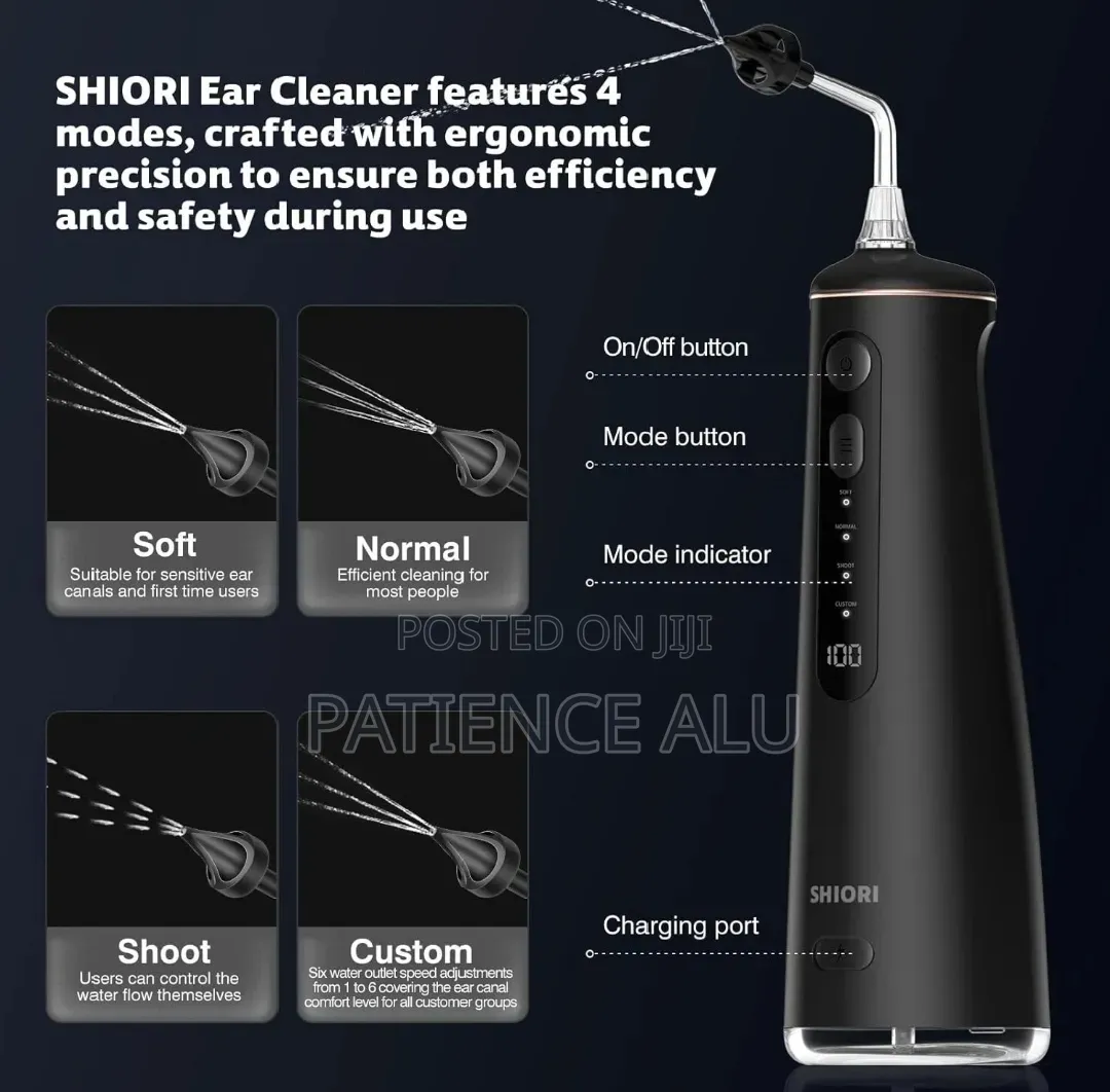 Electric Ear Wax Water Powered Cleaning Tool With 6 Tips