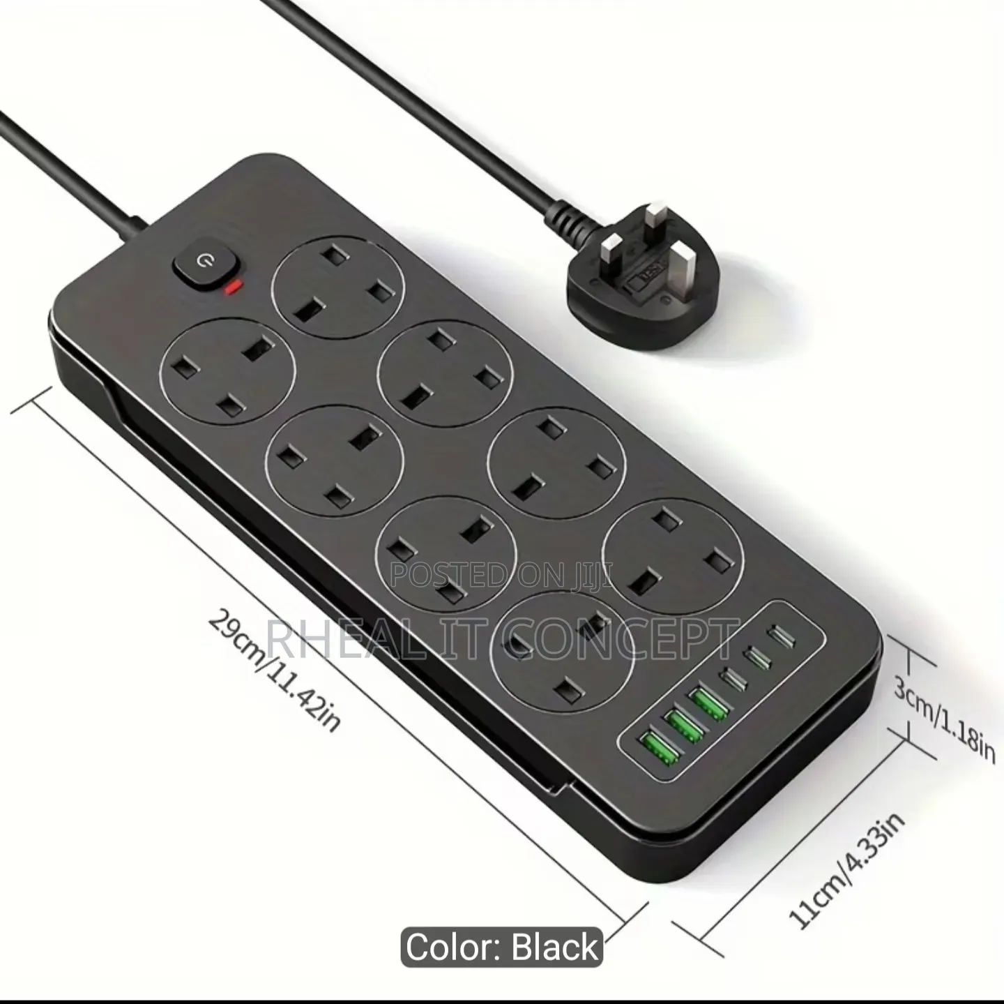 Power Strip 8ports Surge Extension Box With Usb and Type C Ports