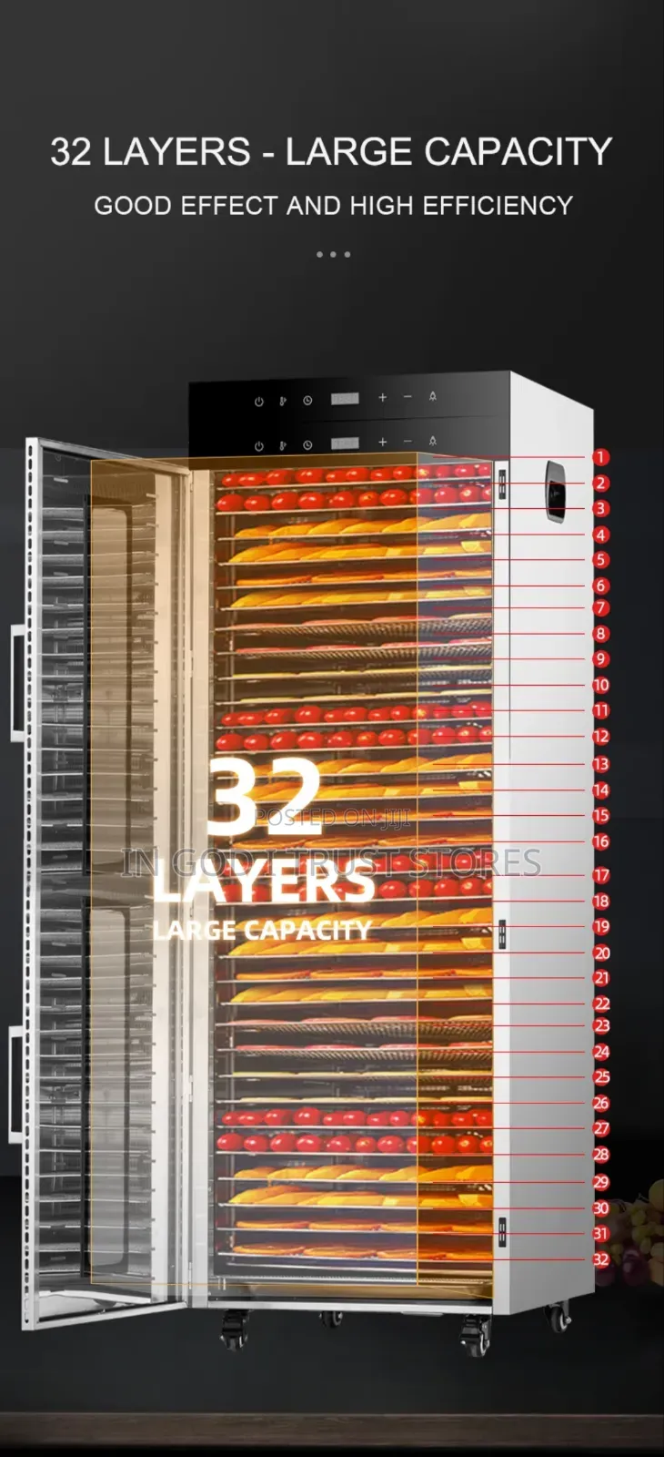Commercial 32 Layers Double Cabinets Stainless Steel Garlic Dehydrator