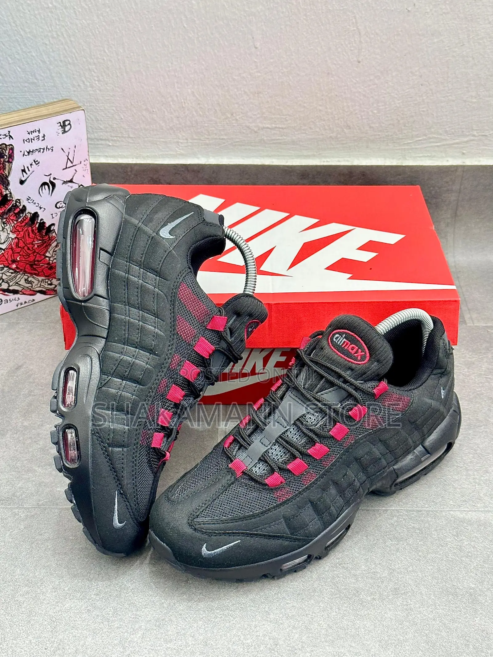 Original Nike Air Max 95 Black Red Accents