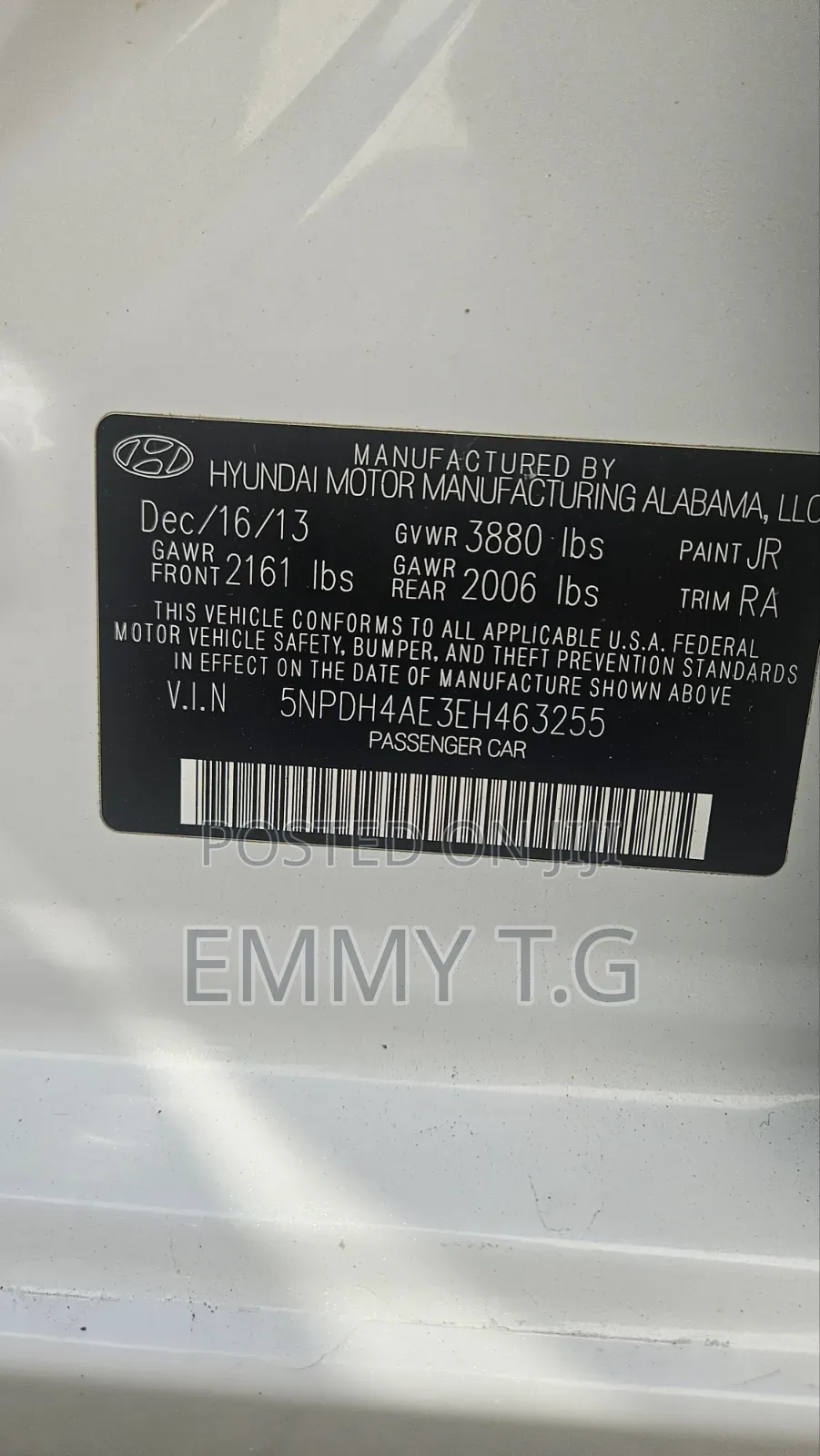 Hyundai Elantra 2014 White