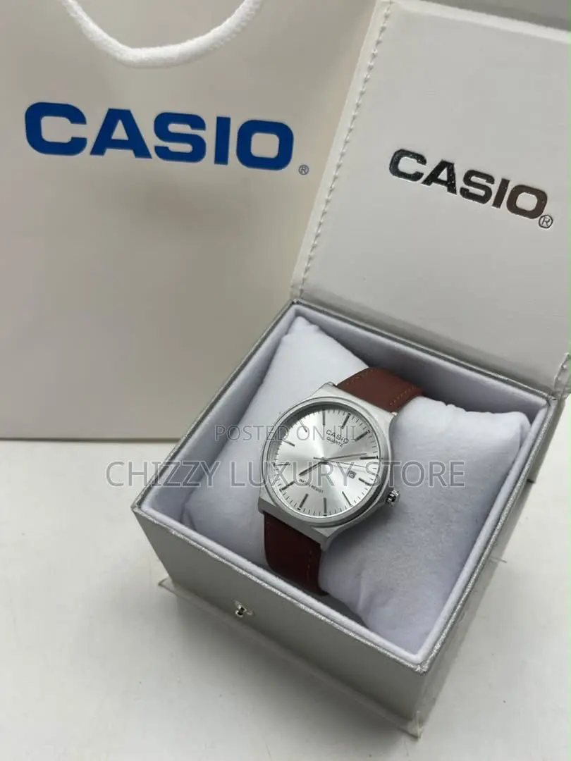 Casio Quality Men Genuine Leather Wristwatch