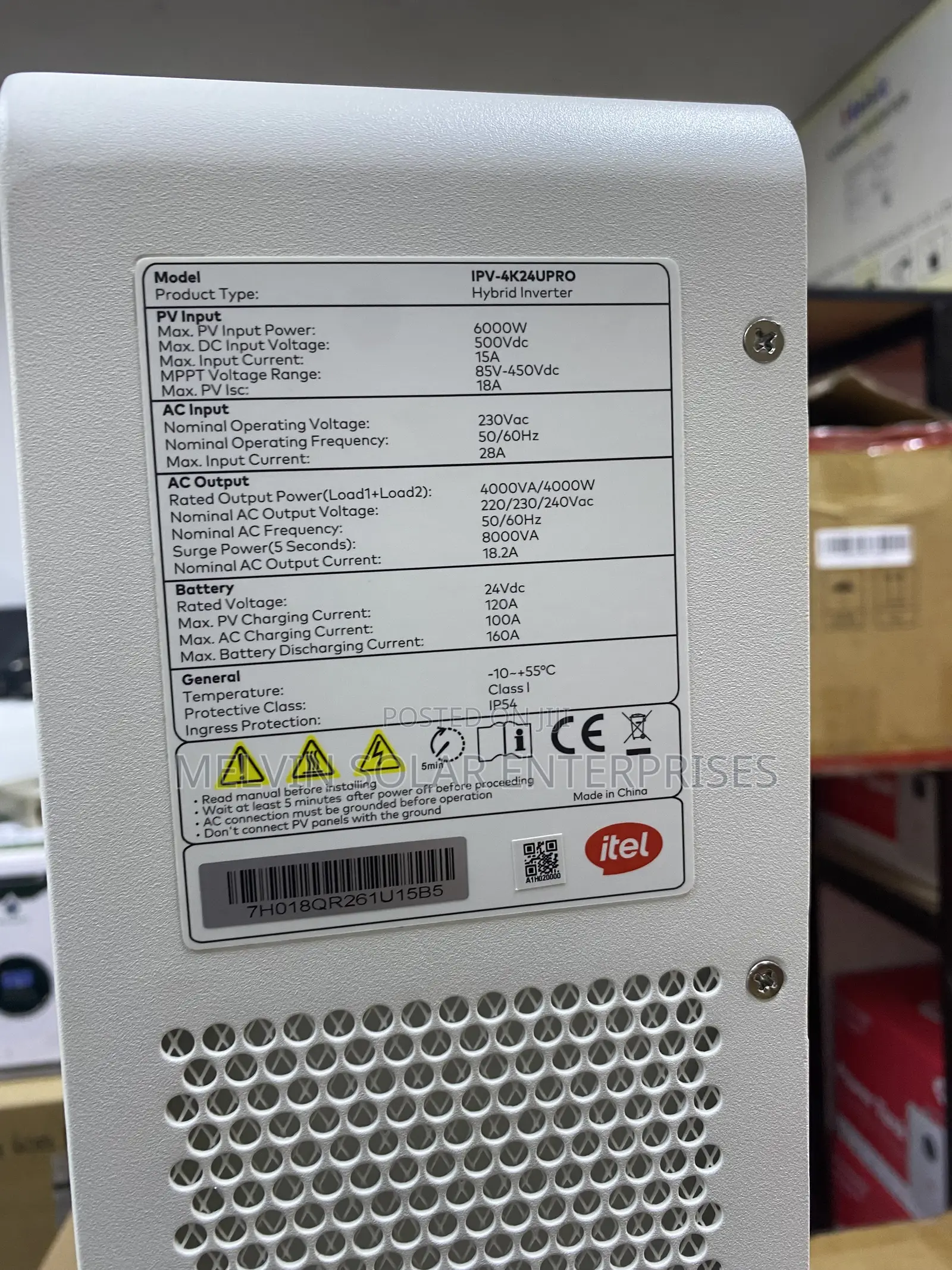 4kva 24v Itel Hybrid Solar Pure Sine Wave Inverter Available Now