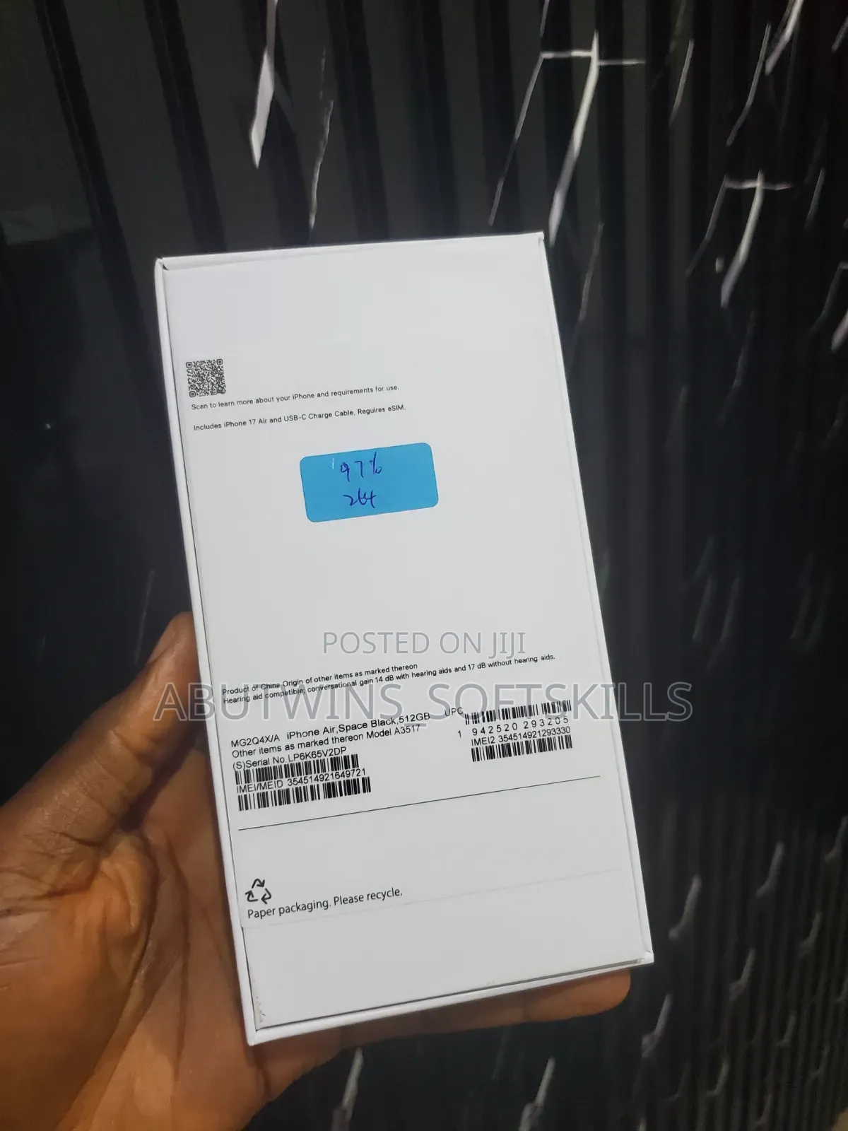 New Apple iPhone Air 512 GB Black