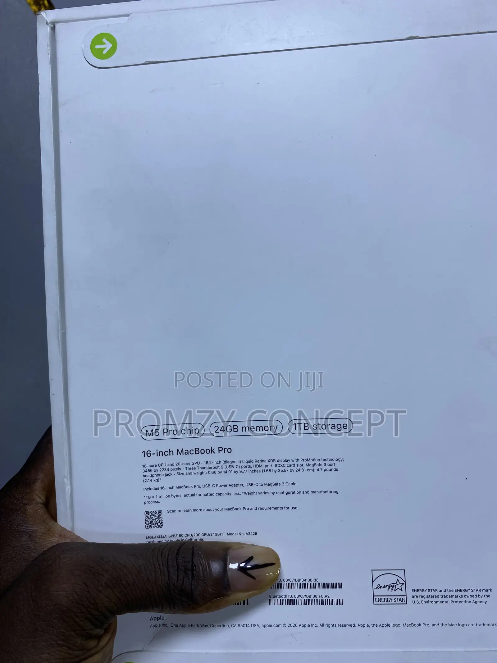New Laptop Apple MacBook Pro 2026 M5 Pro 24GB Apple M5 Pro SSD 1T
