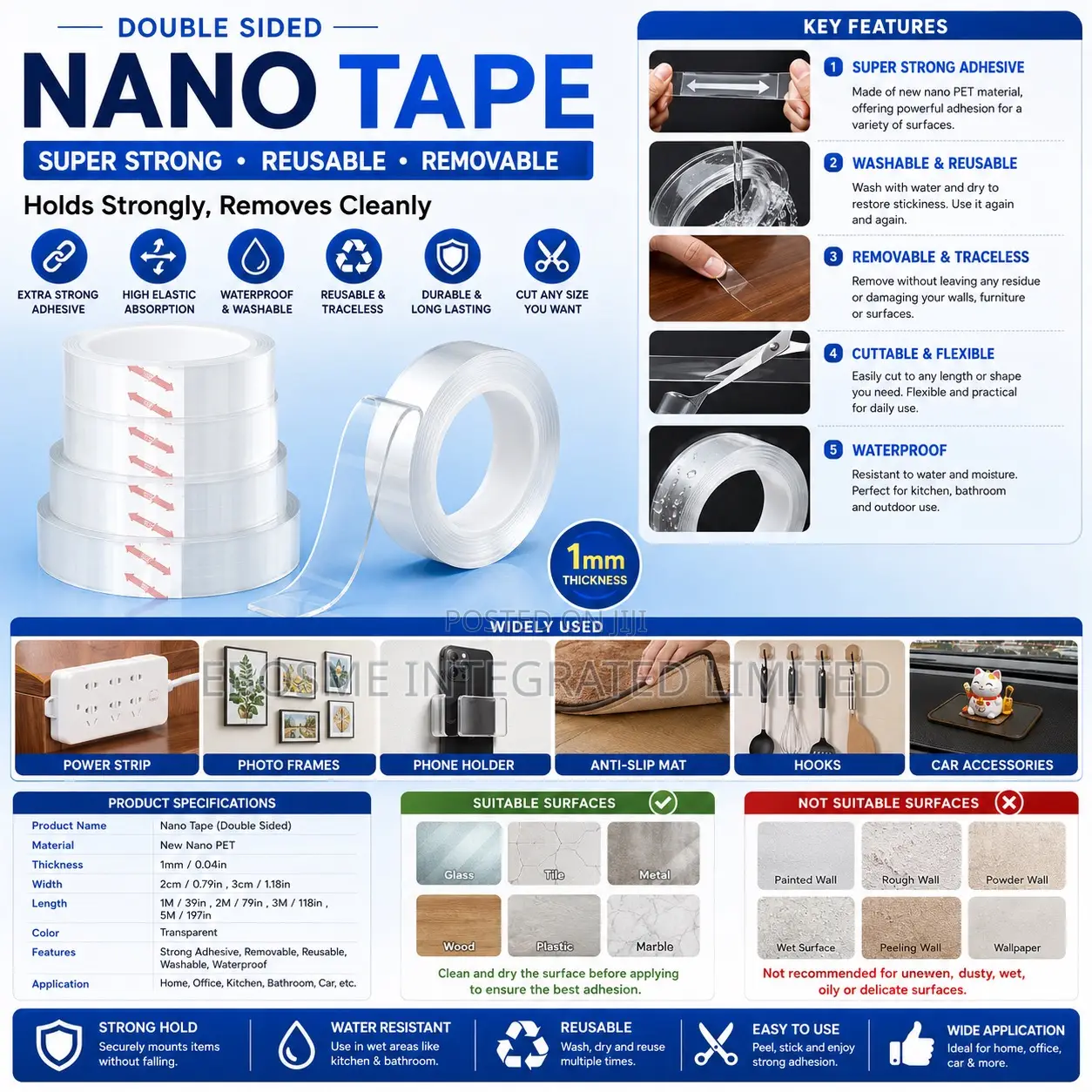 Nano Tape Super Strong Double-Sided Transparent Tape