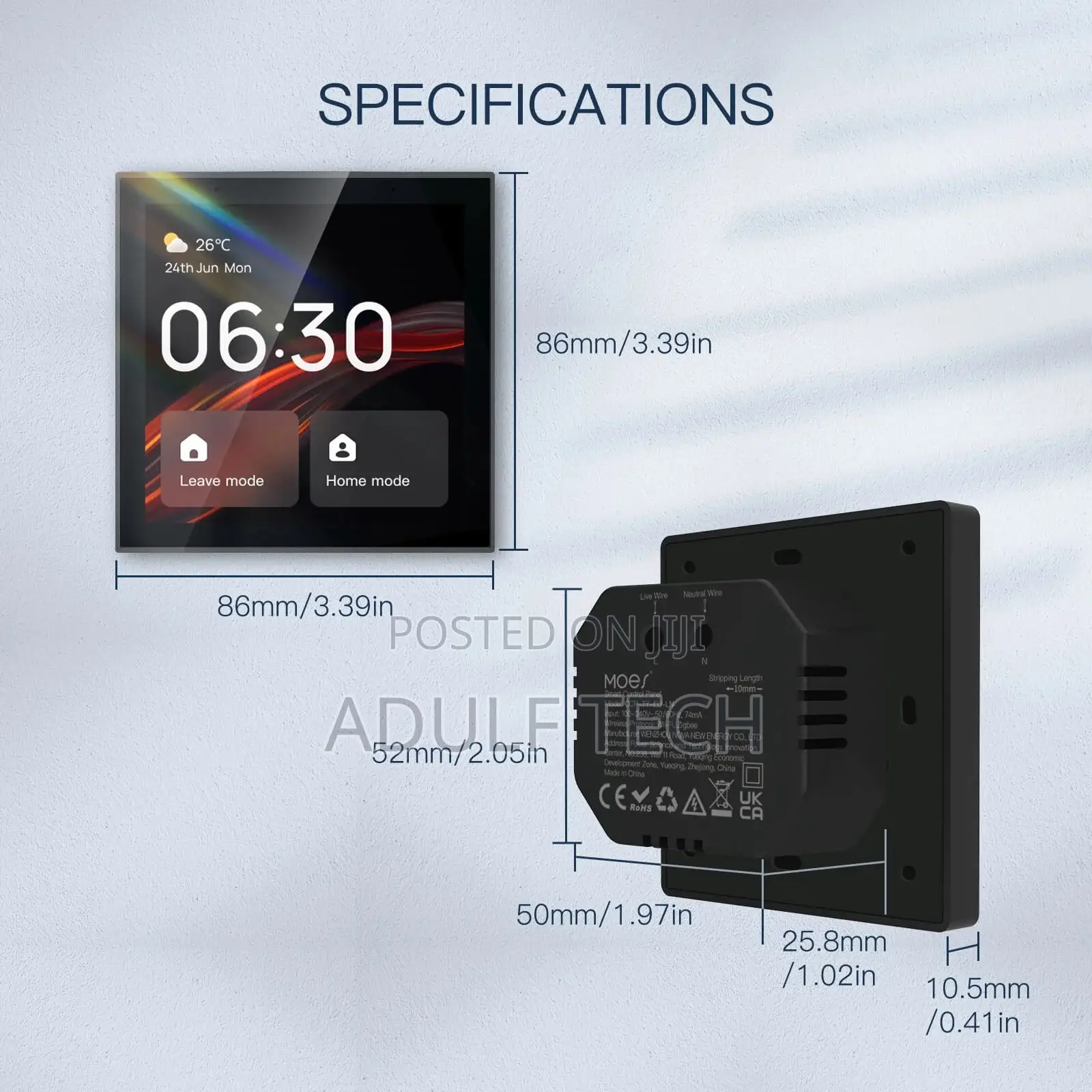 4” Tuya Smart Touch Screen Switch and Built-in Audio Amplifier