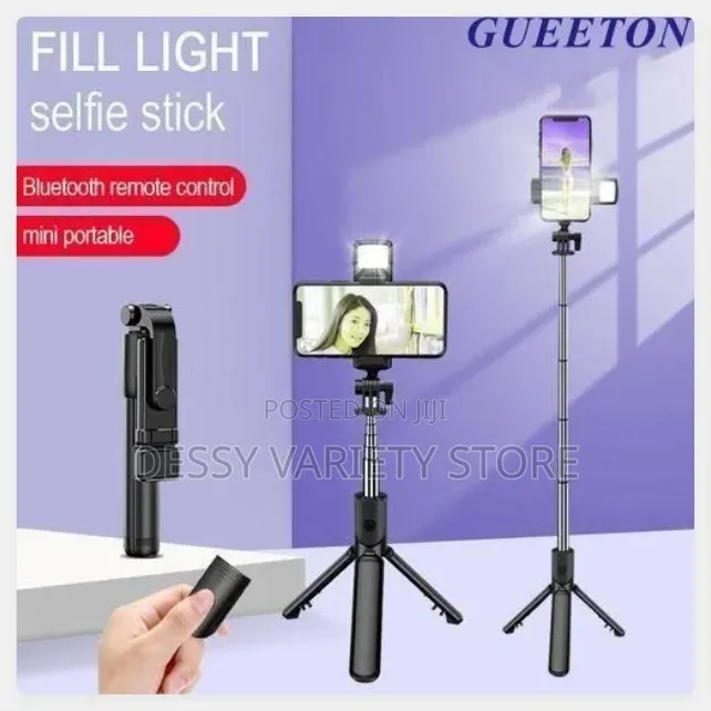 Bluetooth Selfie Stick Tripod + Fill Light +Shutter Remote