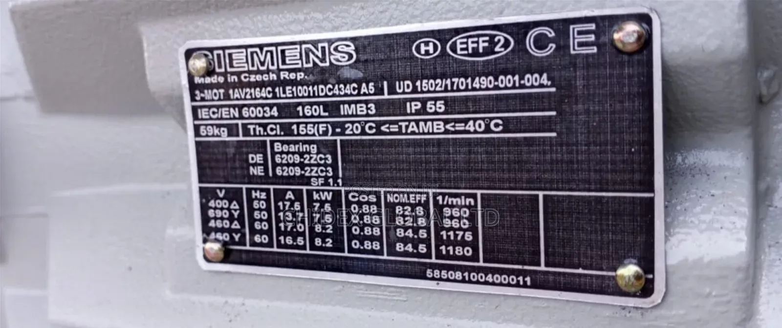 Original 7.5kw 960rpm Siemens Flange Motor