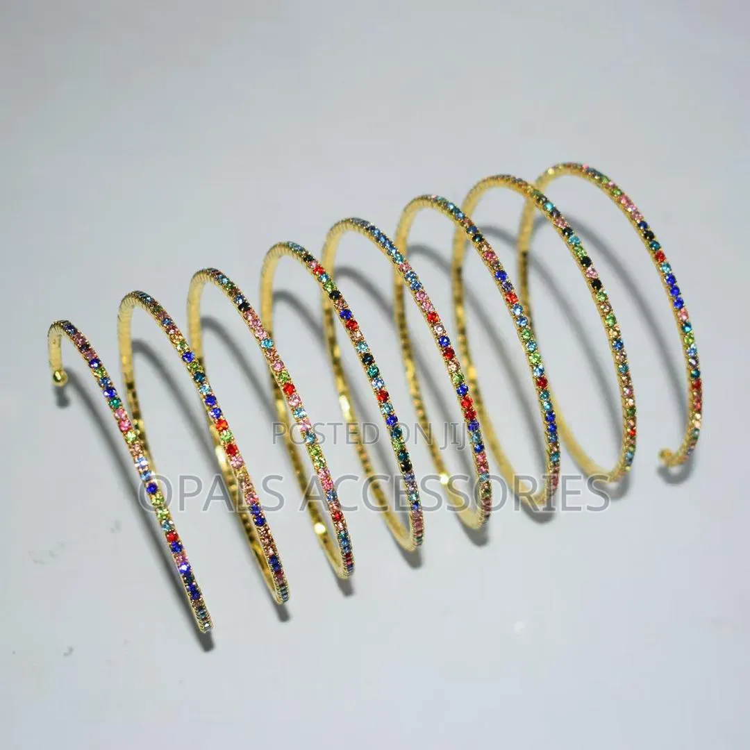 Glamorous Multi-Layer Crystal Coil Arm Cuff Bracelet