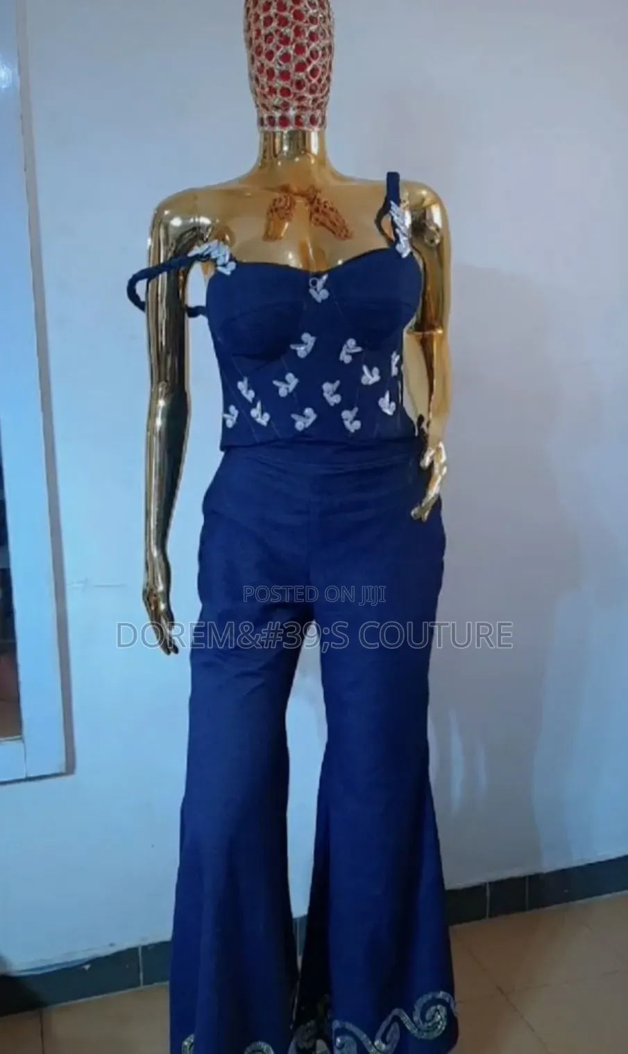 Women's Jeans Corset Top and Trouser