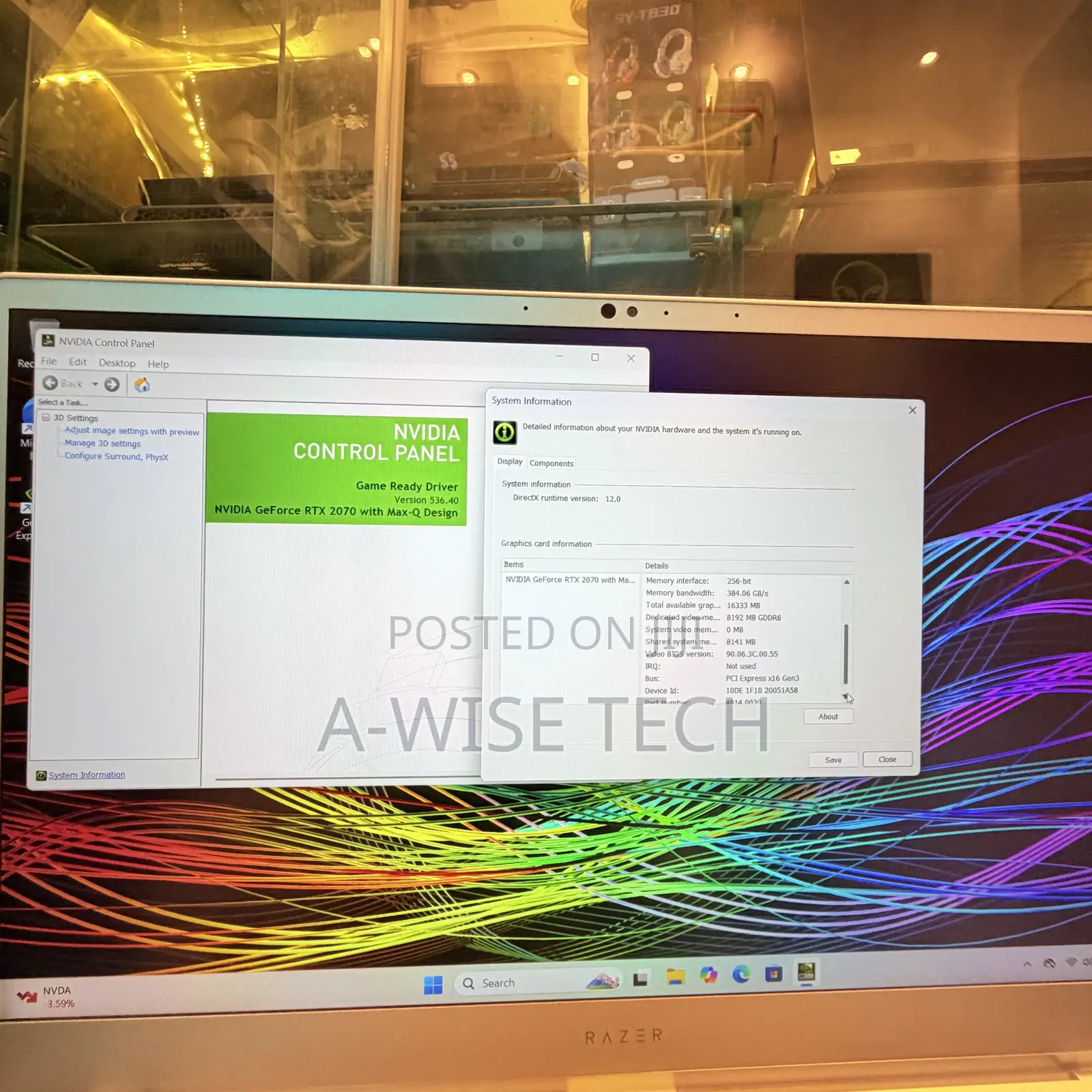 Laptop Razer Blade 16GB Intel Core i7 SSD 512GB