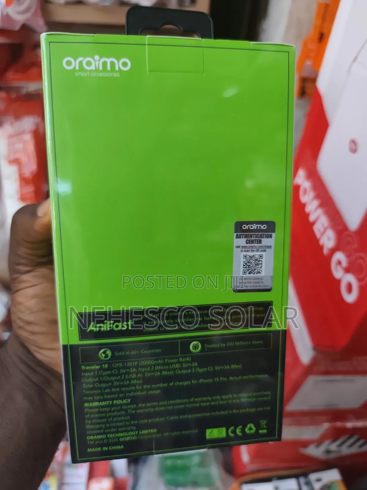 Portable Oraimo 20,000mah Power Bank