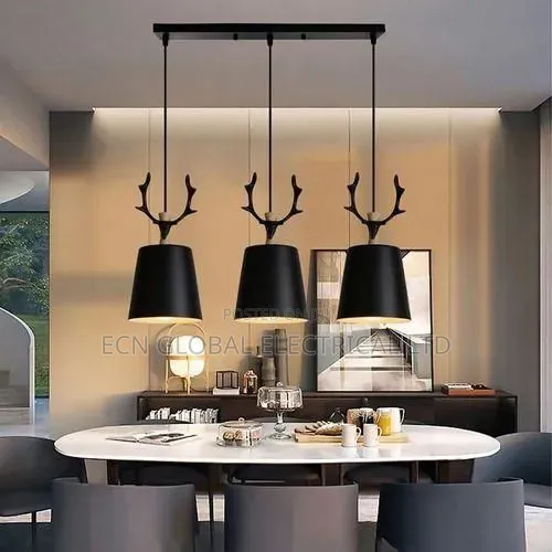 Nordic Rustic Antler-Inspired 3-Light Pendant Lamp
