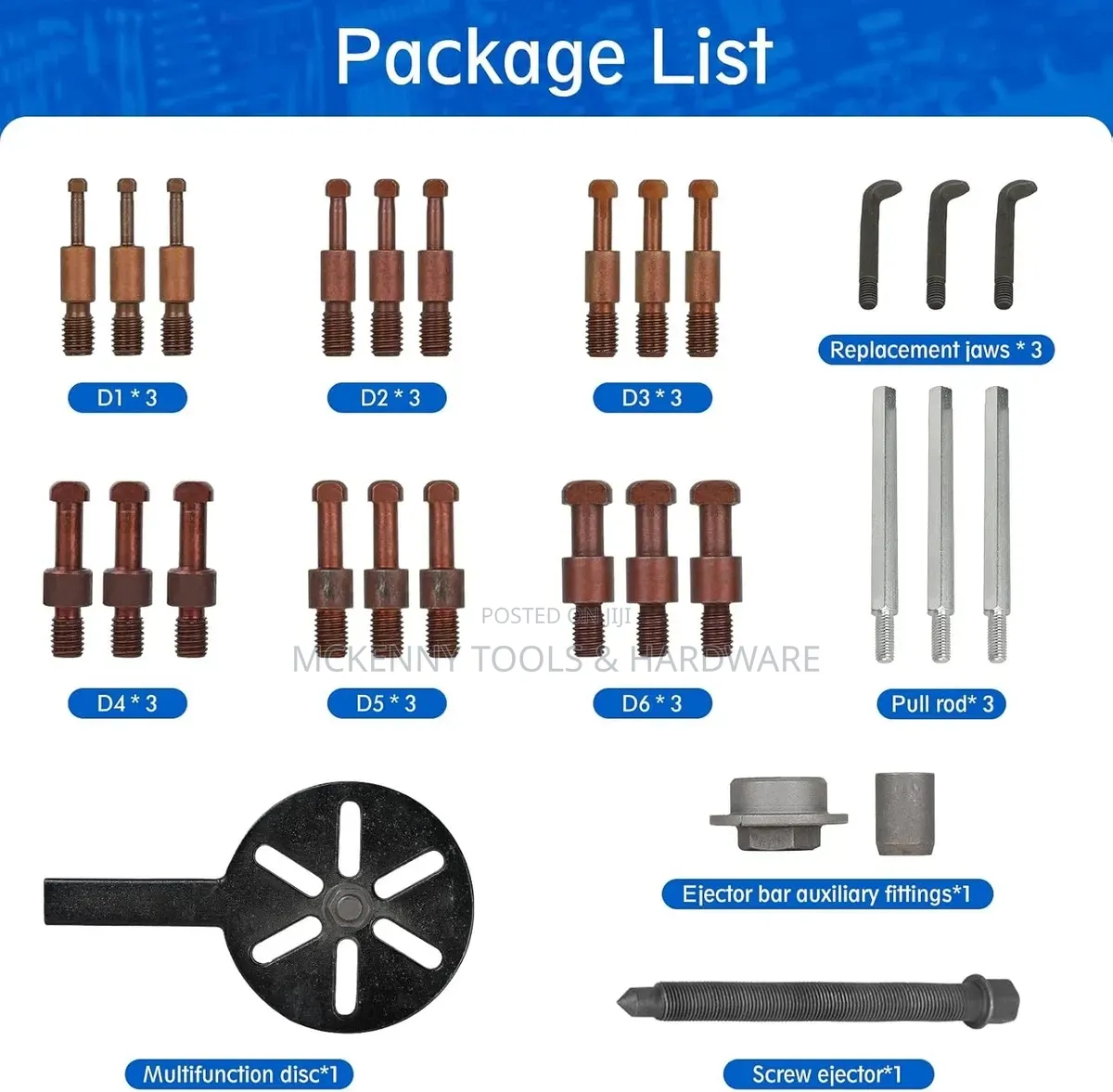 Heavy Duty Blind Hole Inner Bearing Puller Set - 21 PCS