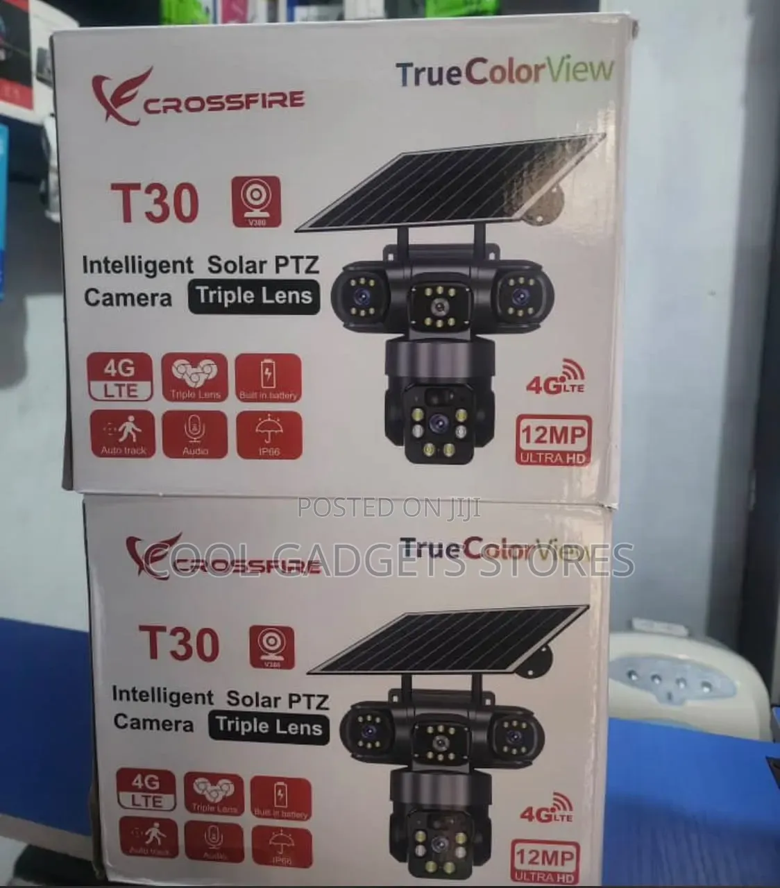 Crossfire T30 Intelligebt Solar PTZ Triple Lens CCTV Camera (V380)