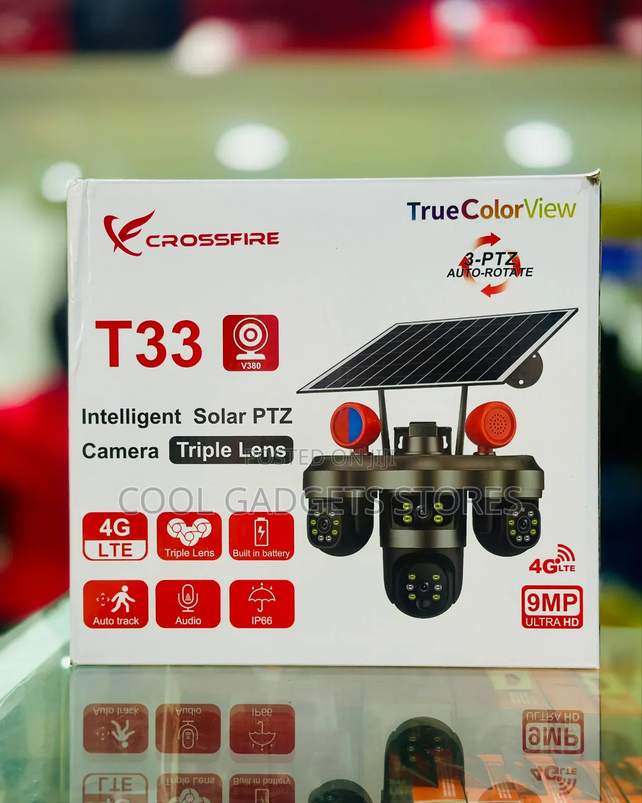 Crossfire T33 (V380) Intellegent Solar PTZ
Camerz Tripple Lens